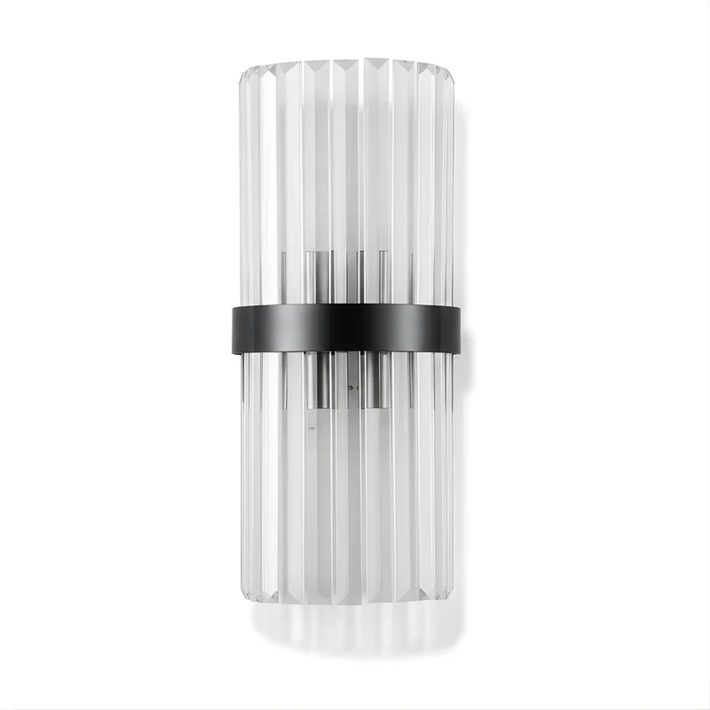 Wandleuchte aus Kristall und Aluminium, zeitgenössisches Design – Glass