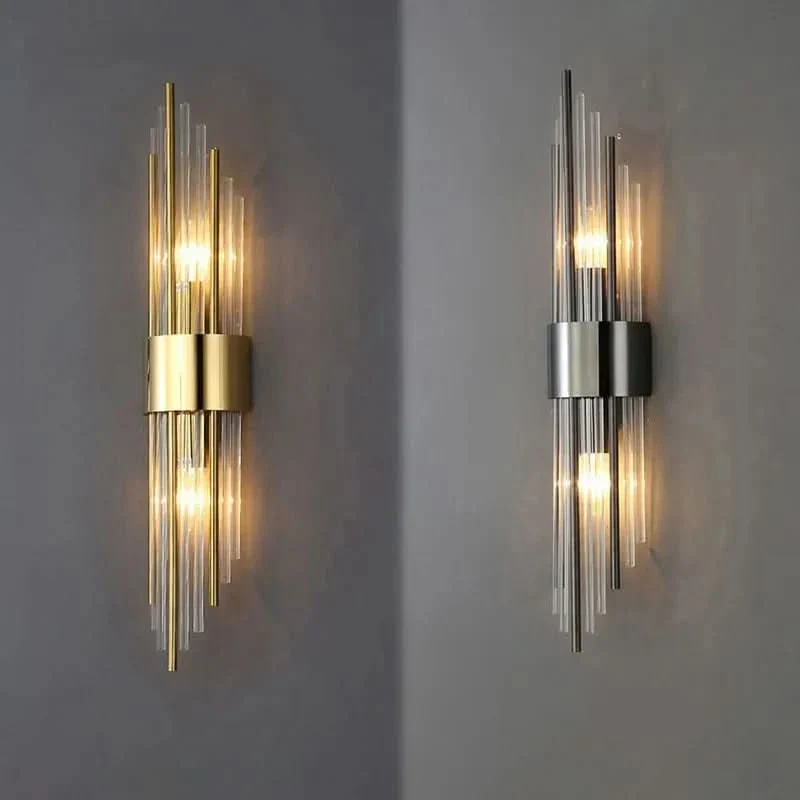 Wandleuchte aus Kristall und Aluminium, zeitgenössisches Design – Glass