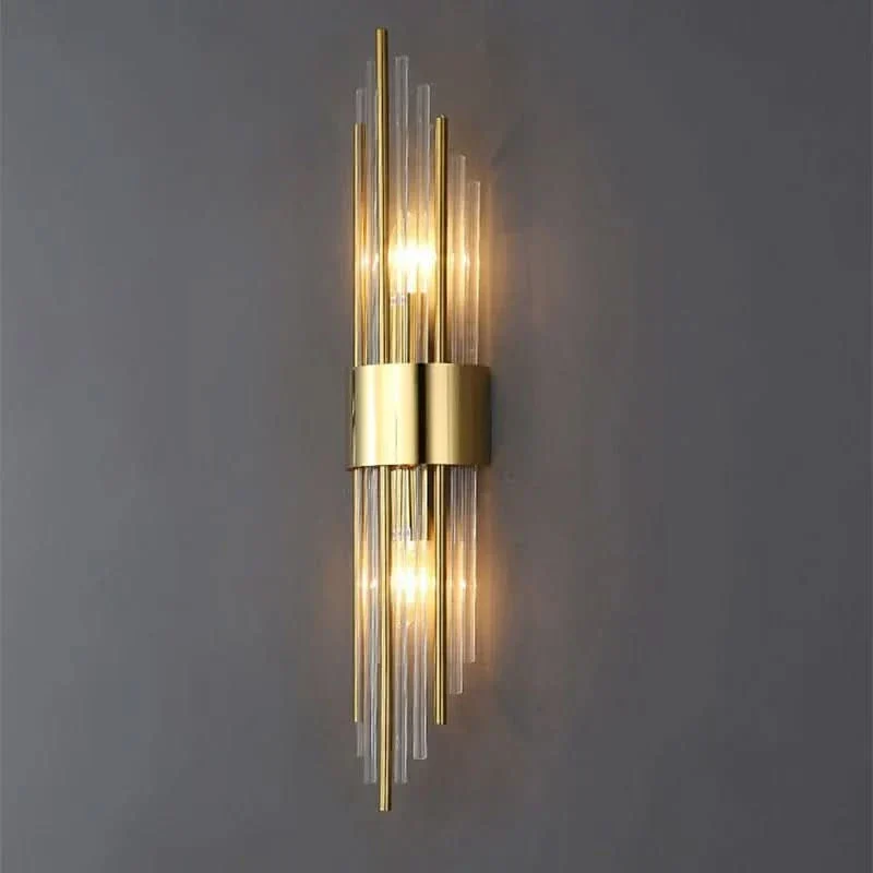 Wandleuchte aus Kristall und Aluminium, zeitgenössisches Design – Glass
