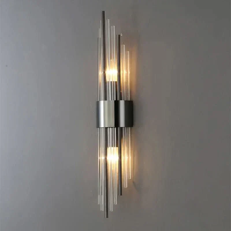 Wandleuchte aus Kristall und Aluminium, zeitgenössisches Design – Glass