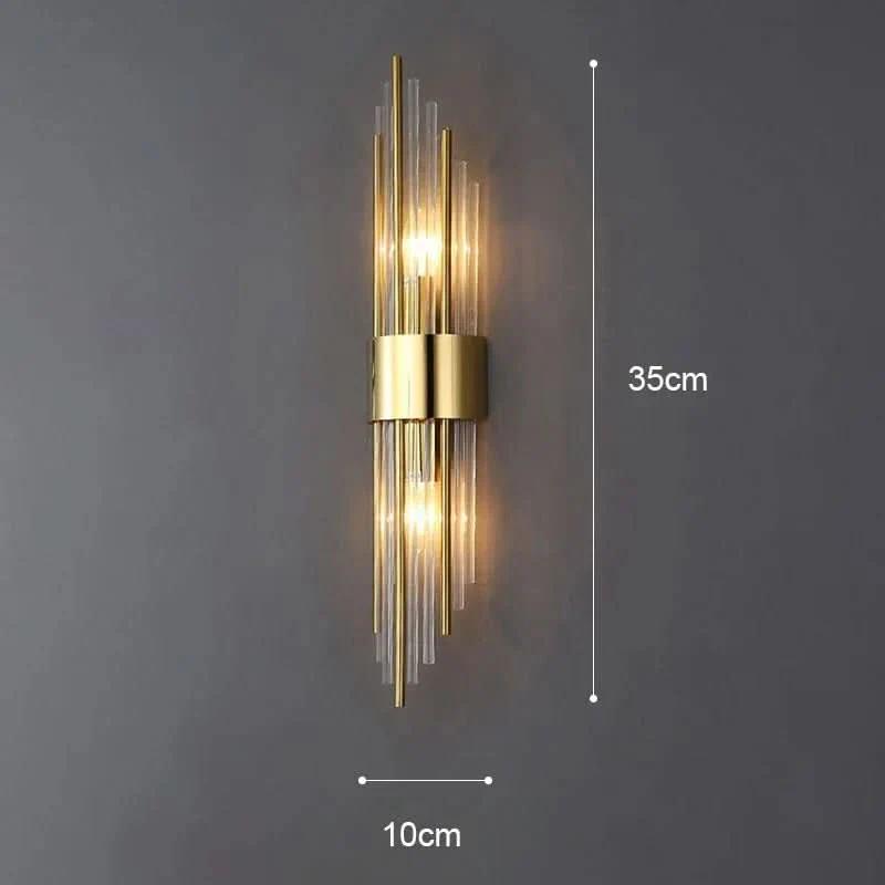 Wandleuchte aus Kristall und Aluminium, zeitgenössisches Design – Glass