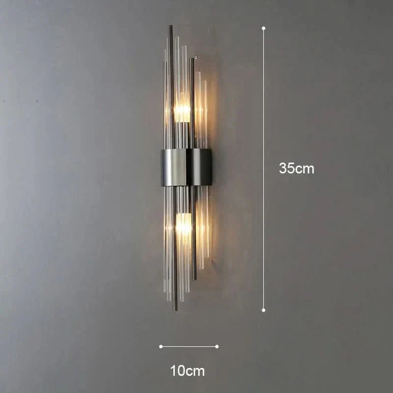 Wandleuchte aus Kristall und Aluminium, zeitgenössisches Design – Glass