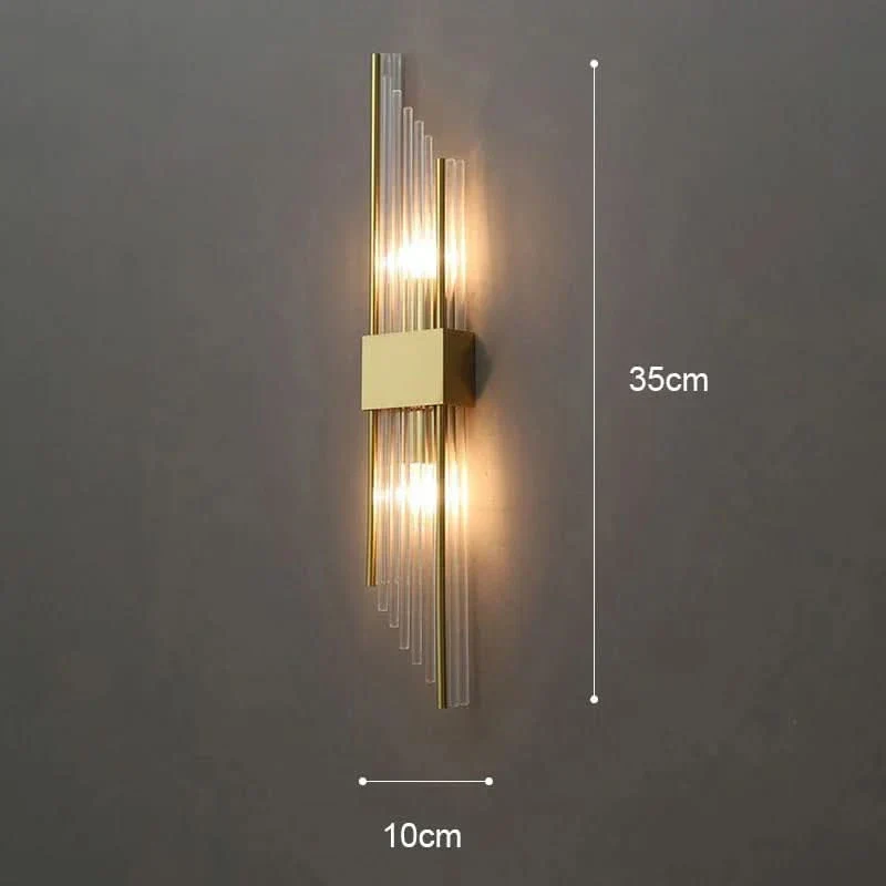 Wandleuchte aus Kristall und Aluminium, zeitgenössisches Design – Glass