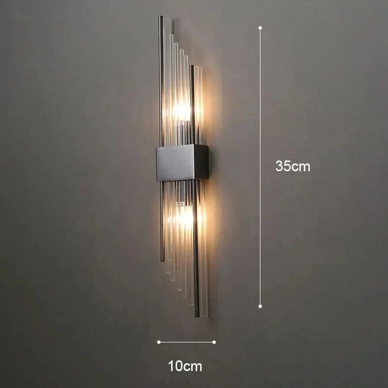 Wandleuchte aus Kristall und Aluminium, zeitgenössisches Design – Glass