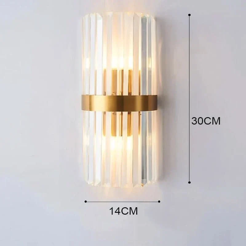 Wandleuchte aus Kristall und Aluminium, zeitgenössisches Design – Glass