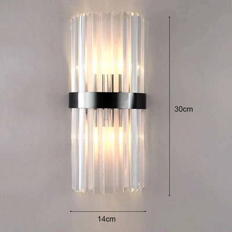 Wandleuchte aus Kristall und Aluminium, zeitgenössisches Design – Glass