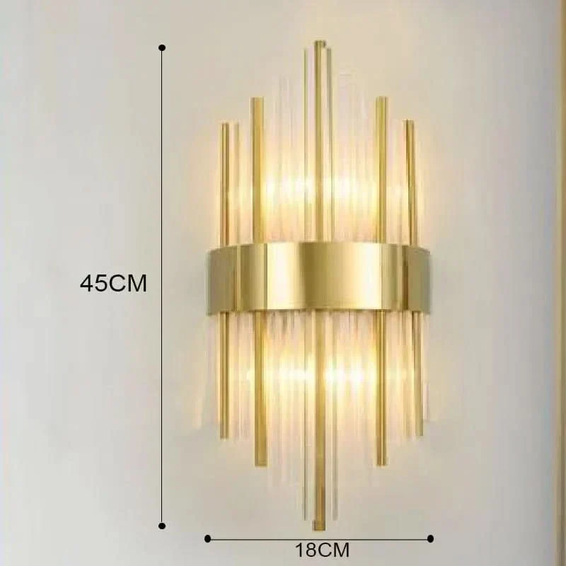 Wandleuchte aus Kristall und Aluminium, zeitgenössisches Design – Glass