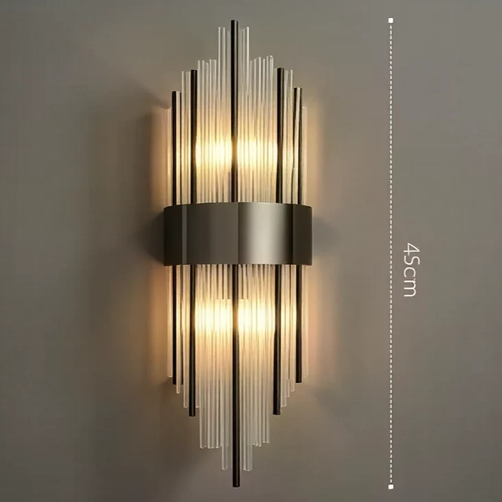 Wandleuchte aus Kristall und Aluminium, zeitgenössisches Design – Glass