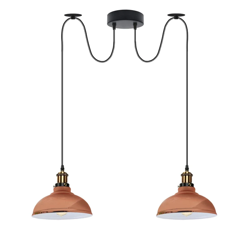 2m moderne industrielle Spinnen-Pendelleuchte 2-flammige Hängelampe E27 ~3794