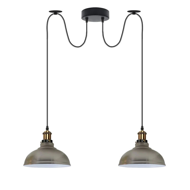 2m moderne industrielle Spinnen-Pendelleuchte 2-flammige Hängelampe E27 ~3794