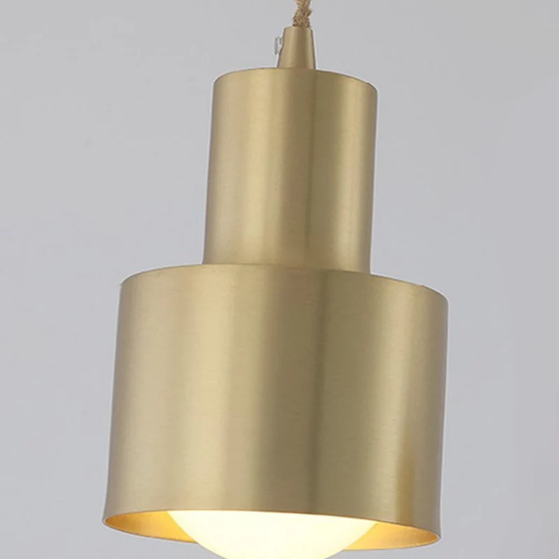 Hanging Light Minimalist Copper Cylinder, Gold