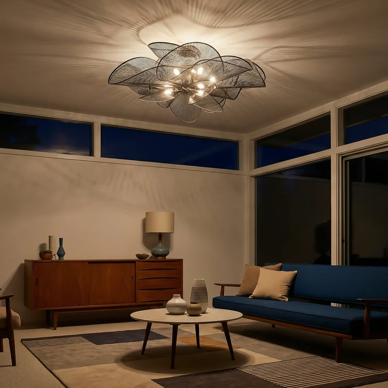 Moderne schwarze Deckenleuchte aus PVC für Schlafzimmer – Noctura