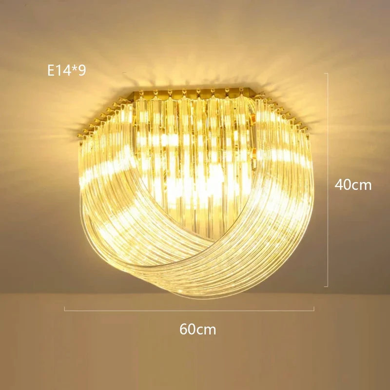 Moderne U-förmiger Glas-Kronleuchter für Wohnzimmer – Auralise