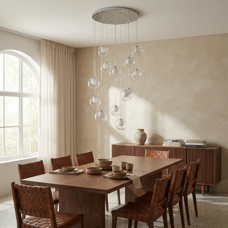 Art Deco Eisenpendelleuchte für das Esszimmer – Caeluxa