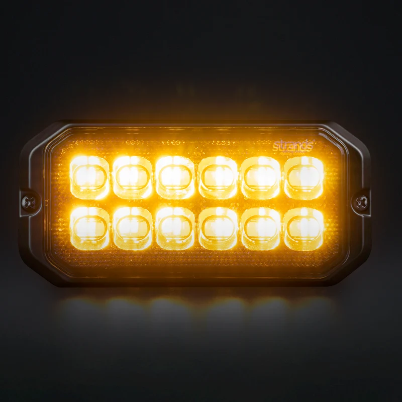 Strands Dark Knight Duo Stroboskop-Warnleuchte mit 12 LEDs / Gelb & Weiß