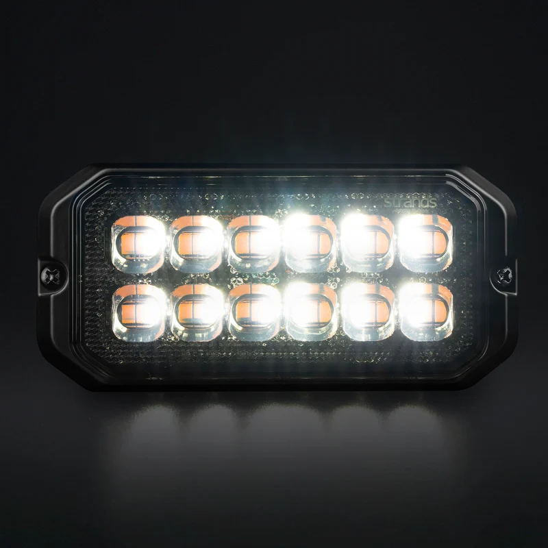 Strands Dark Knight Duo Stroboskop-Warnleuchte mit 12 LEDs / Gelb & Weiß