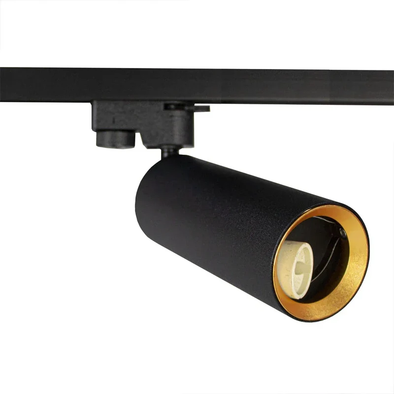 LED 1-Phasen-Schienenstrahler | GU10-Fassung | Schwarz mit Gold innen