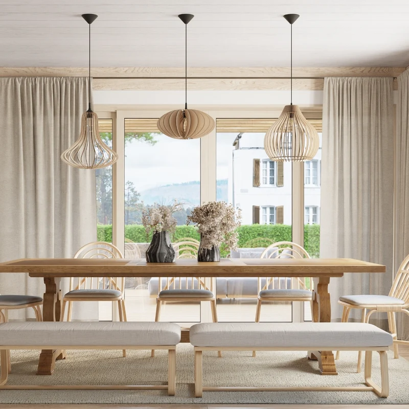 Pendelleuchte aus Holz ELZA