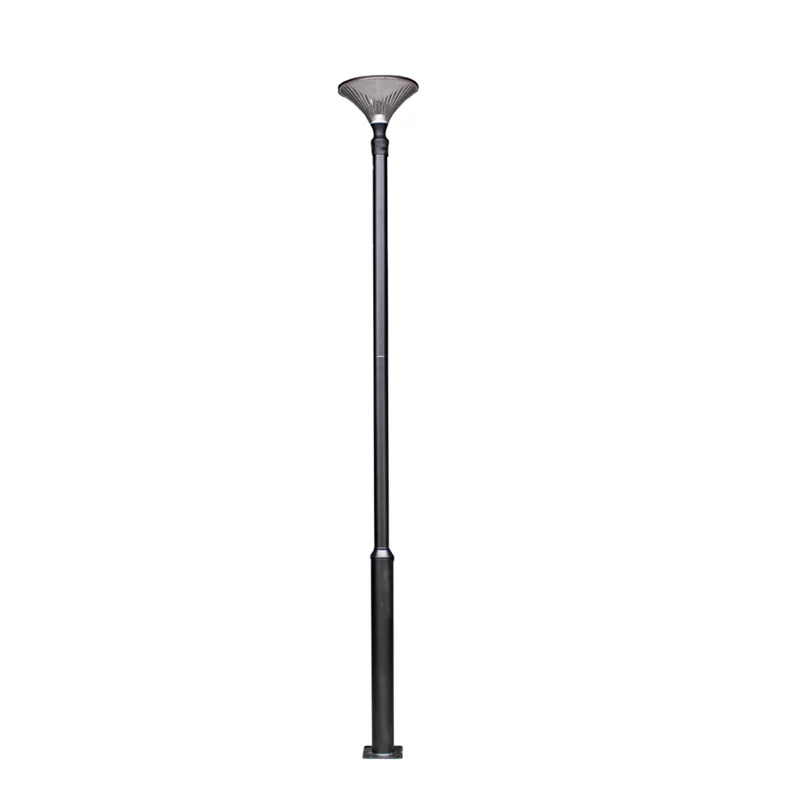 Moderner Laternenpfahl – Lichtmast | Komplett | 3 Meter | Schwarz | Runder Lampenschirm