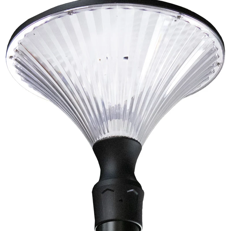 Moderner Laternenpfahl – Lichtmast | Komplett | 3 Meter | Schwarz | Runder Lampenschirm