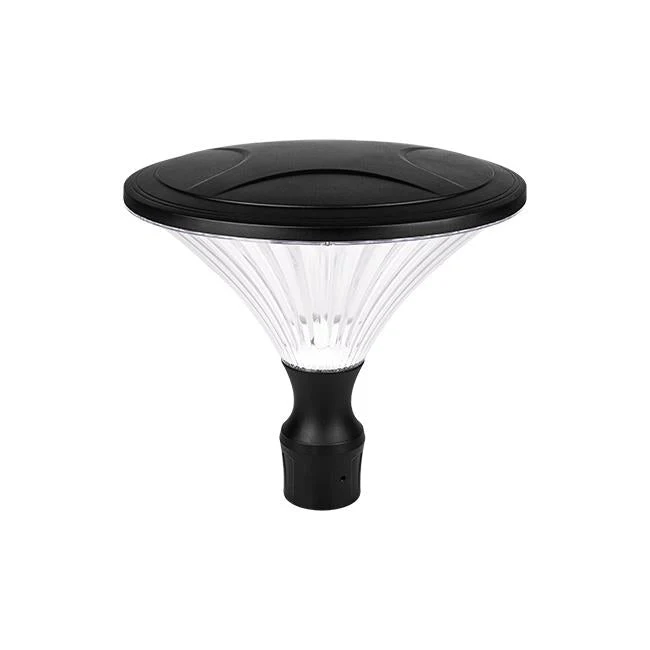 Moderner Laternenpfahl – Lichtmast | Komplett | 3 Meter | Schwarz | Runder Lampenschirm