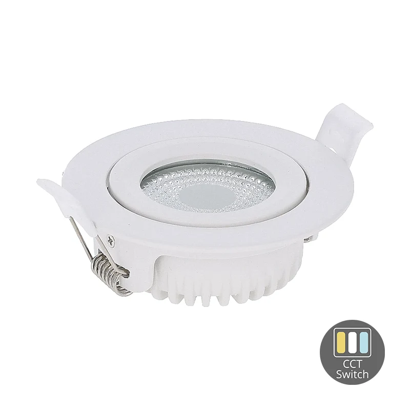 LED Einbaustrahler | VARDA | 6W | CCT Schalter | Rund | Weiß | Geringe Einbautiefe