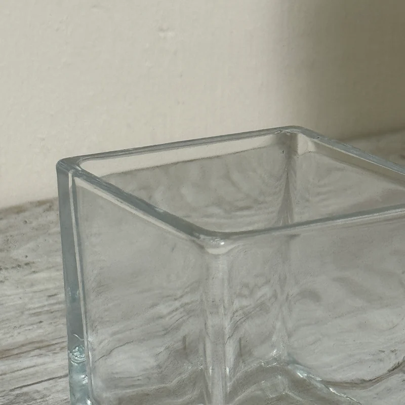 Teelichthalter Windlicht Glas M Quadratisch Würfel Klarglas Gebraucht