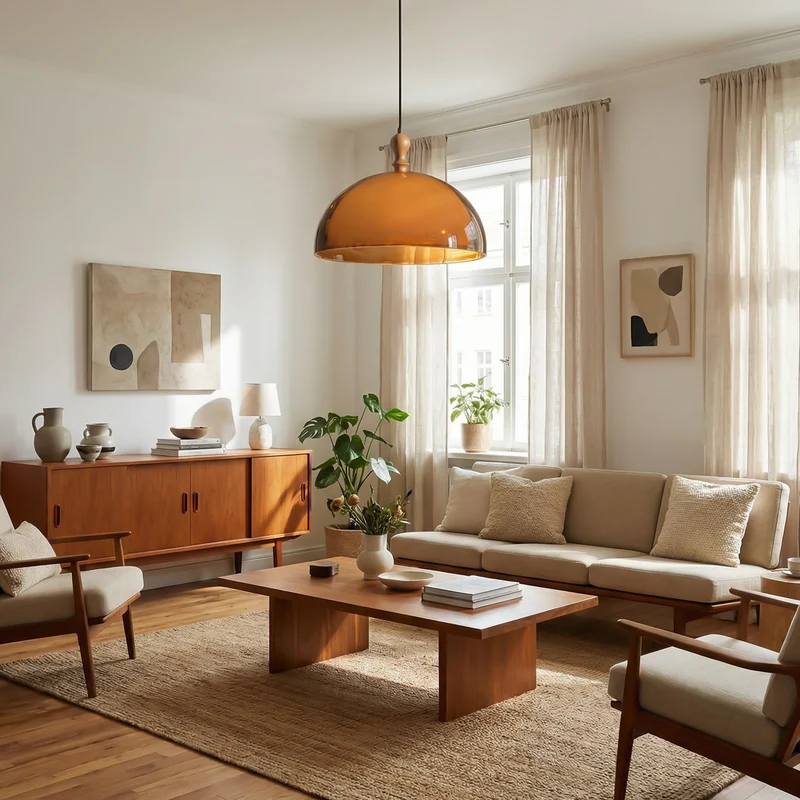 Braune Acryl-Hängelampe für Esszimmer – Brunea