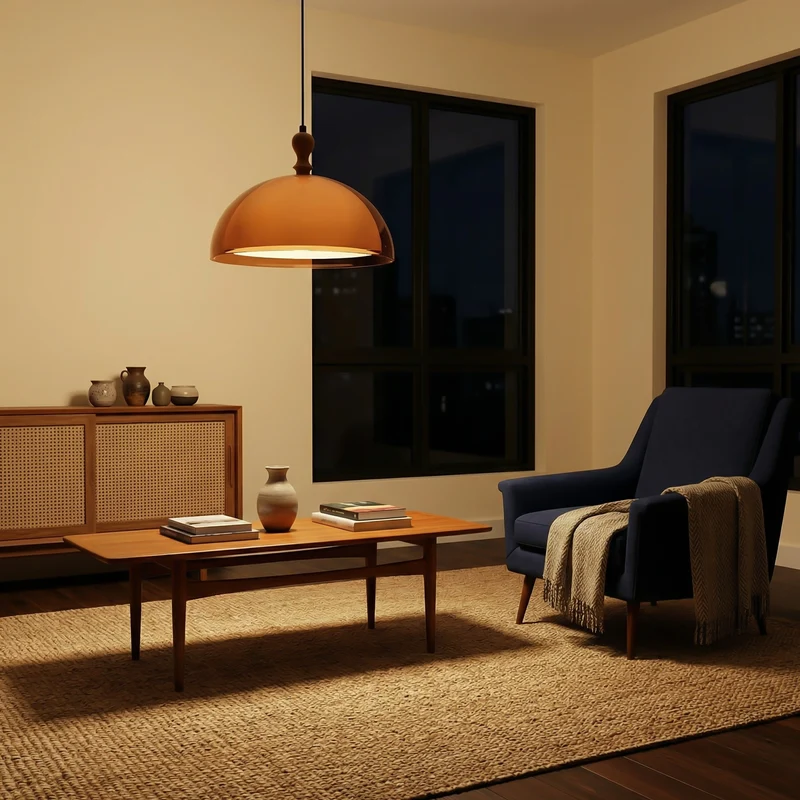 Braune Acryl-Hängelampe für Esszimmer – Brunea