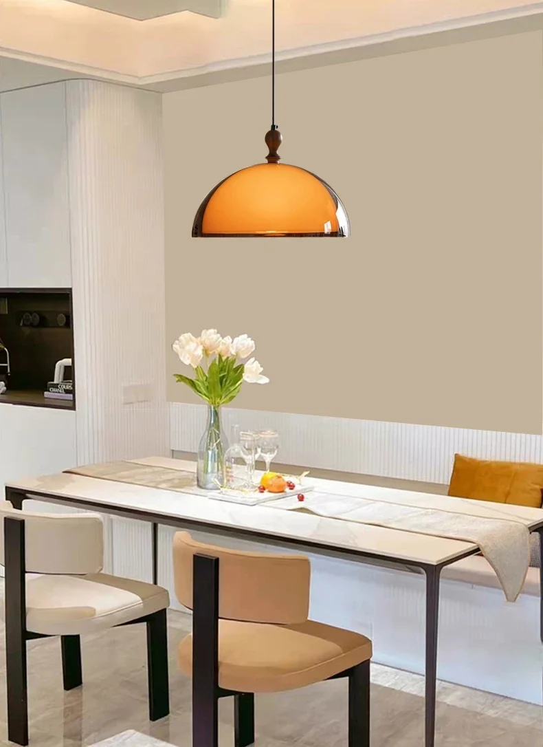 Braune Acryl-Hängelampe für Esszimmer – Brunea