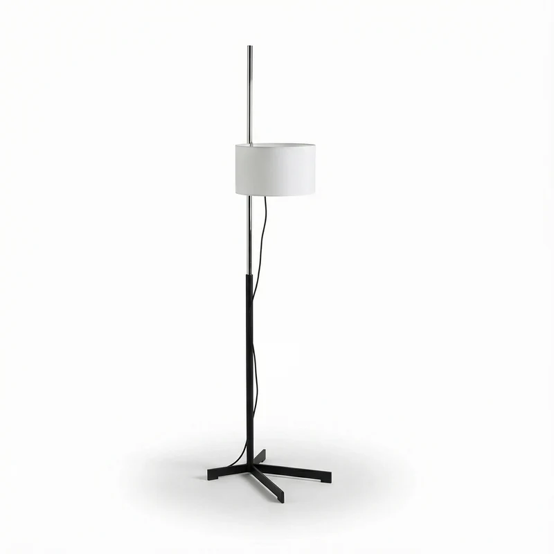 Stehlampe im spanischen Design aus Metall und Stoff – Zelari