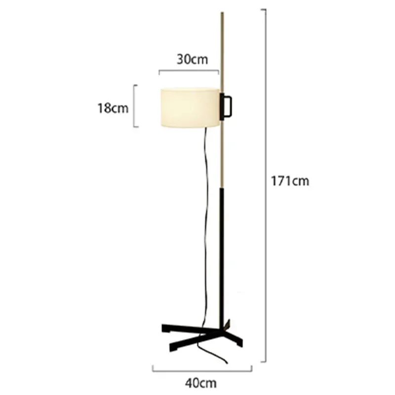 Stehlampe im spanischen Design aus Metall und Stoff – Zelari