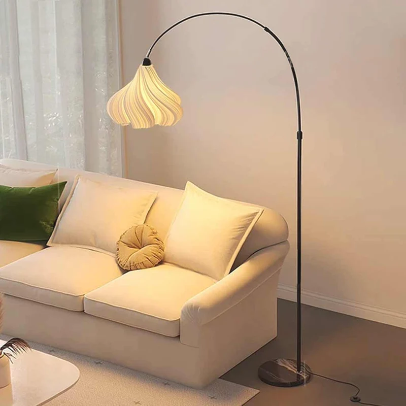 Floor Lamp Unique Fishing Pole Arch Pleated for Reading
