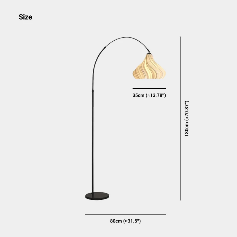 Floor Lamp Unique Fishing Pole Arch Pleated for Reading