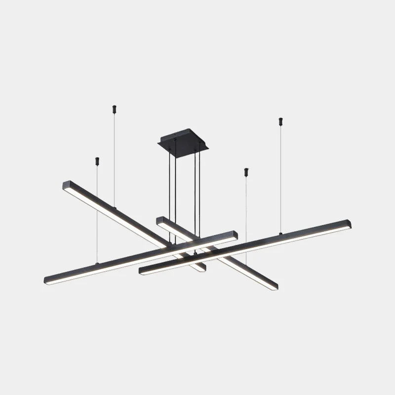 Chandelier Geometric Multiple LED Light Stick Dimmable, Black