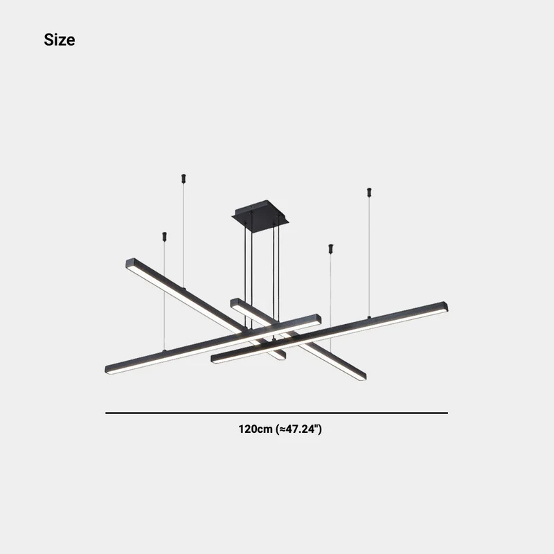 Chandelier Geometric Multiple LED Light Stick Dimmable, Black