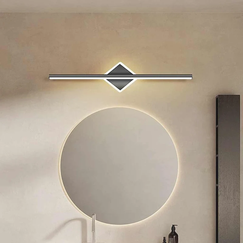 Vanity Mirror Wall Lamp Modern Linear LED for Bathroom, Black / Gold