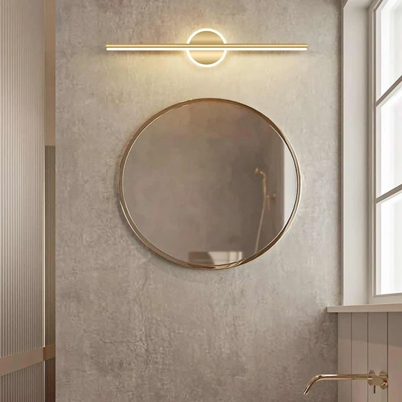 Vanity Mirror Wall Lamp Modern Linear LED for Bathroom, Black / Gold
