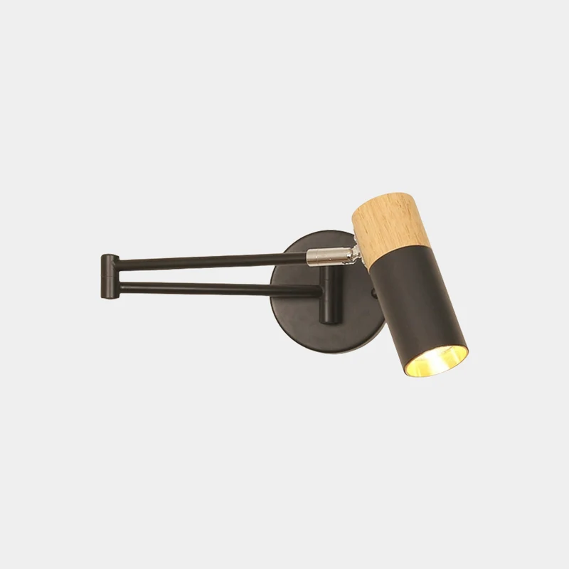 Wall Sconce Spotlight Nordic Wood Adjustable Swing Arm LED