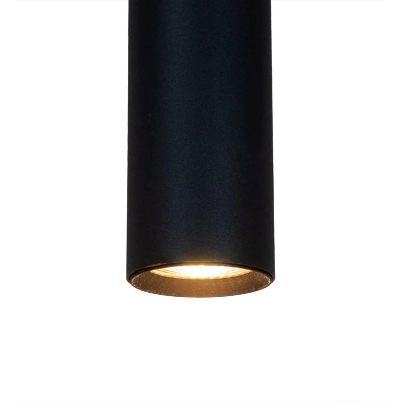 1-Phasen-Schienenleuchte | Schwarz | 200 cm | Inkl. 3 Spots | 2 Pendelleuchten | I-Form