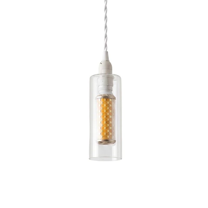 Pendelleuchten-Set aus Klarglas, E14-LED, 1 m weißes Kabel~3773
