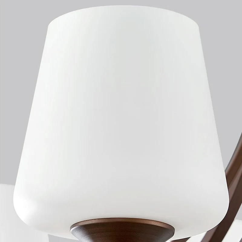 Chandelier Industrial Farmhouse Bronze-colored Wrought Iron Glass Cup