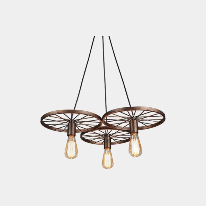 Pendant Light Farmhouse Chandelier Retro Industrial Wheel