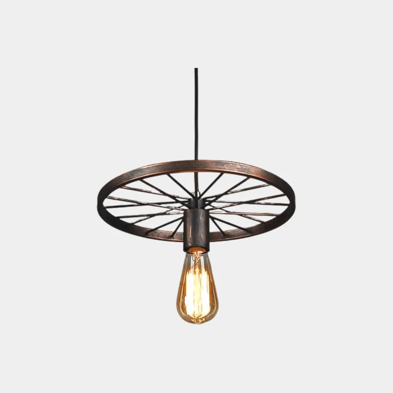 Pendant Light Farmhouse Chandelier Retro Industrial Wheel