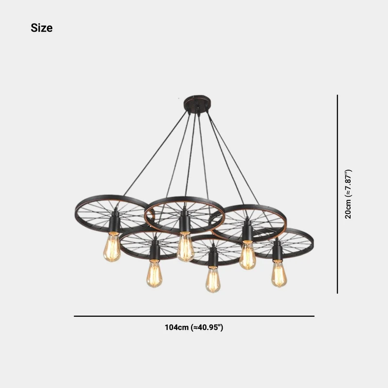 Pendant Light Farmhouse Chandelier Retro Industrial Wheel