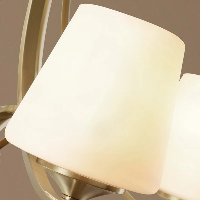 Chandelier Retro Decorative Brass Glass Cup Indoor, Gold