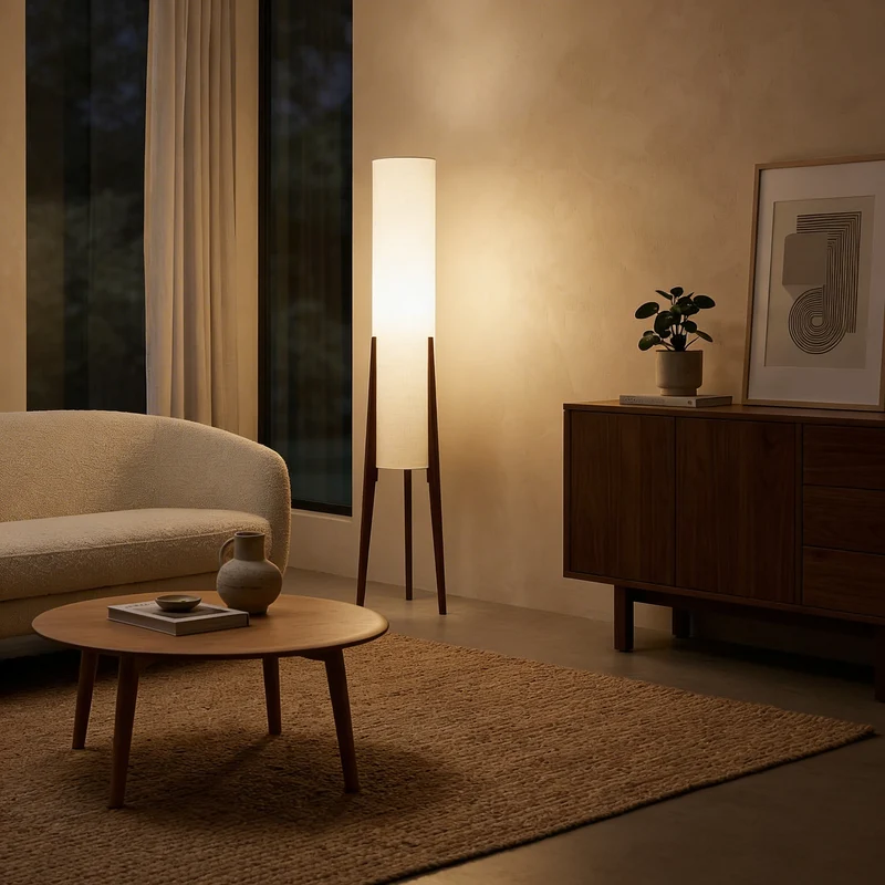 Nordische Stehlampe aus Holz für Wohnzimmer – Armony