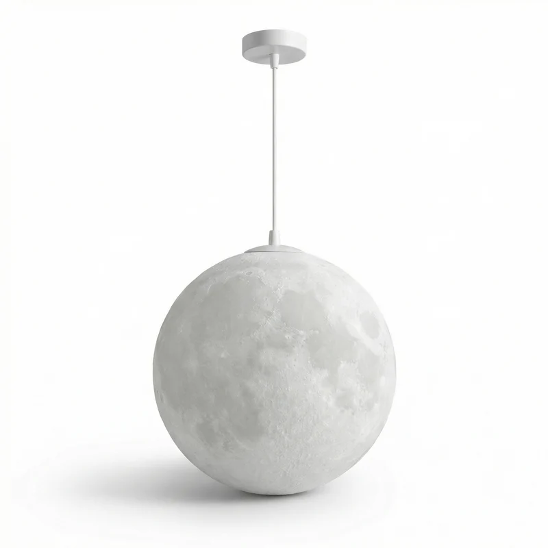 Moderne LED-Hängeleuchte aus weißem Metall – Moonéclat
