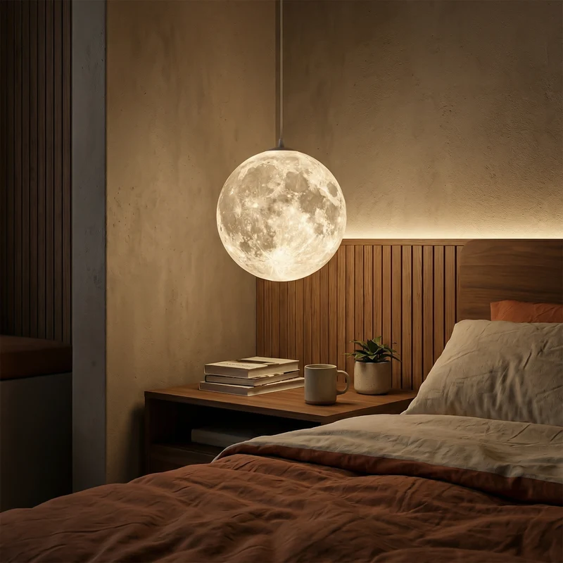 Moderne LED-Hängeleuchte aus weißem Metall – Moonéclat