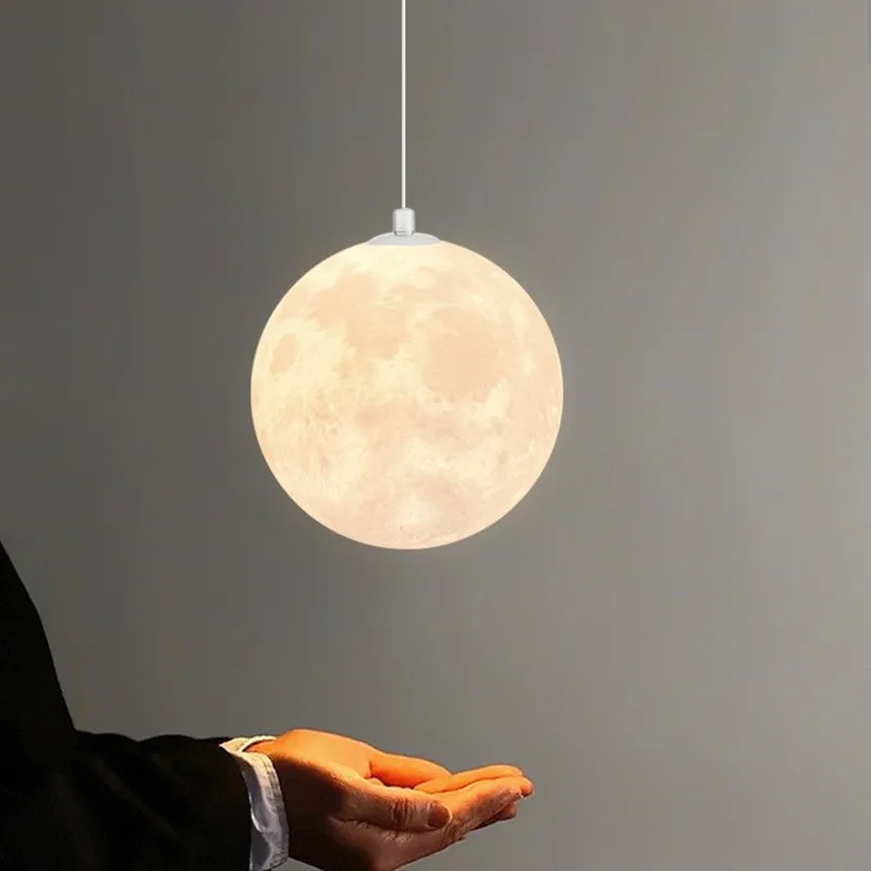 Moderne LED-Hängeleuchte aus weißem Metall – Moonéclat